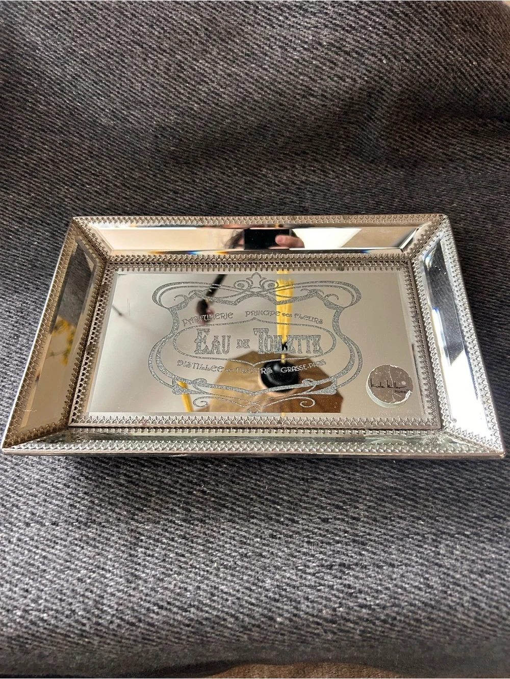ANTHROPOLOGIE Nicole Miller Colab  French Apothecary Mirrored Tray #1015259